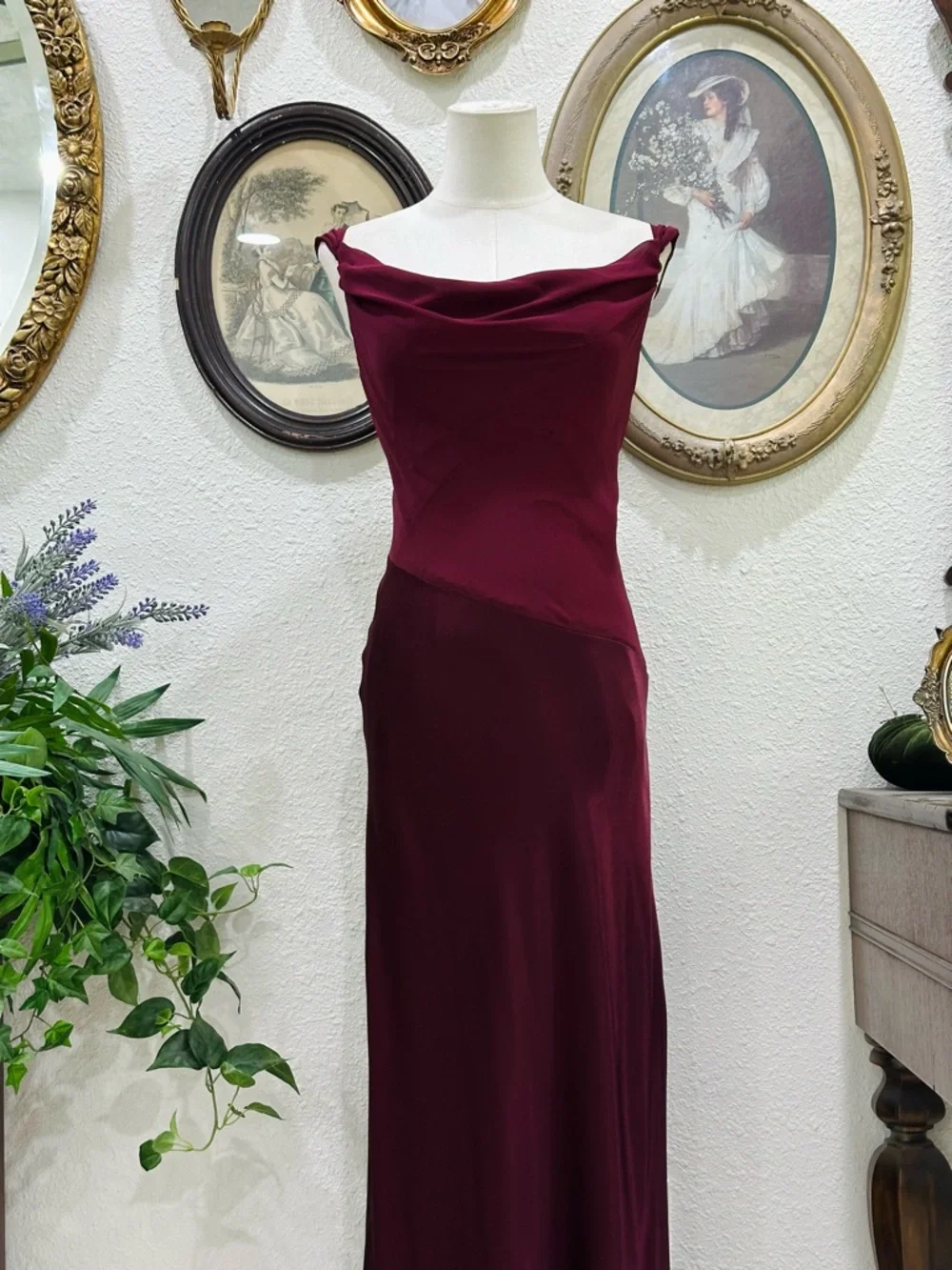 Windsor Off-Shoulder Burgundy Maxi Dress - Picture 3 of 13